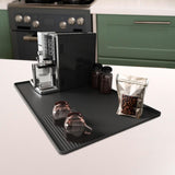Maxbell Espresso Tamping Mat Heat Resistant Table Mat for Office Coffee Shop Counter Black