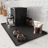Maxbell Espresso Tamping Mat Heat Resistant Table Mat for Office Coffee Shop Counter Black
