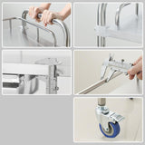 Maxbell Mobile Lab Utility Cart with 4 Brake Casters 45x35x86cm for Snack Bar Sturdy