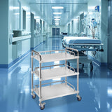 Maxbell Mobile Lab Utility Cart with 4 Brake Casters 45x35x86cm for Snack Bar Sturdy