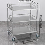 Maxbell Mobile Lab Utility Cart with 4 Brake Casters 45x35x86cm for Snack Bar Sturdy