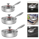 Maxbell Frying Pan Versatile with Handle Stainless Steel for Home Restaurant Kitchen Diameter 20 cm