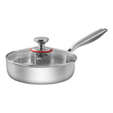 Maxbell Frying Pan Versatile with Handle Stainless Steel for Home Restaurant Kitchen Diameter 20 cm
