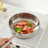 Maxbell Frying Pan Versatile with Handle Stainless Steel for Home Restaurant Kitchen Diameter 20 cm