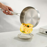 Maxbell Frying Pan Versatile with Handle Stainless Steel for Home Restaurant Kitchen Diameter 24 cm
