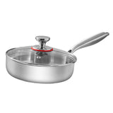 Maxbell Frying Pan Versatile with Handle Stainless Steel for Home Restaurant Kitchen Diameter 28 cm