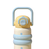 Maxbell Insulated Water Bottle with Handle Cartoon Tumbler for Work Traveling Sports Yellow