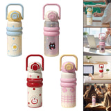 Maxbell Insulated Water Bottle with Handle Cartoon Tumbler for Work Traveling Sports Yellow