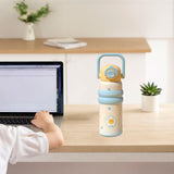 Maxbell Insulated Water Bottle with Handle Cartoon Tumbler for Work Traveling Sports Yellow