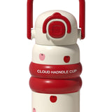 Maxbell Insulated Water Bottle with Handle Cartoon Tumbler for Work Traveling Sports Red