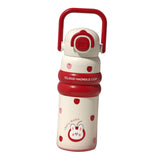 Maxbell Insulated Water Bottle with Handle Cartoon Tumbler for Work Traveling Sports Red