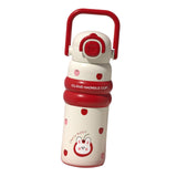 Maxbell Insulated Water Bottle with Handle Cartoon Tumbler for Work Traveling Sports Red