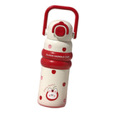Maxbell Insulated Water Bottle with Handle Cartoon Tumbler for Work Traveling Sports Red