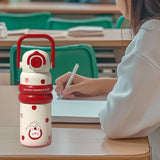 Maxbell Insulated Water Bottle with Handle Cartoon Tumbler for Work Traveling Sports Red