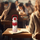 Maxbell Insulated Water Bottle with Handle Cartoon Tumbler for Work Traveling Sports Red