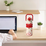 Maxbell Insulated Water Bottle with Handle Cartoon Tumbler for Work Traveling Sports Red