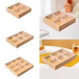 Maxbell Bamboo Nut Serving Tray Platter for Restaurant Outdoor Picnic Indoor Outdoor 20x20x4.5cm