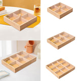 Maxbell Bamboo Nut Serving Tray Platter for Restaurant Outdoor Picnic Indoor Outdoor 20x20x4.5cm