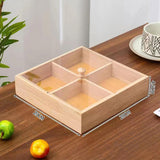 Maxbell Bamboo Nut Serving Tray Platter for Restaurant Outdoor Picnic Indoor Outdoor 20x20x4.5cm