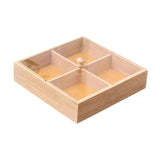 Maxbell Bamboo Nut Serving Tray Platter for Restaurant Outdoor Picnic Indoor Outdoor 20x20x4.5cm
