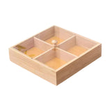 Maxbell Bamboo Nut Serving Tray Platter for Restaurant Outdoor Picnic Indoor Outdoor 20x20x4.5cm