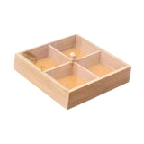 Maxbell Bamboo Nut Serving Tray Platter for Restaurant Outdoor Picnic Indoor Outdoor 20x20x4.5cm