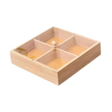Maxbell Bamboo Nut Serving Tray Platter for Restaurant Outdoor Picnic Indoor Outdoor 20x20x4.5cm