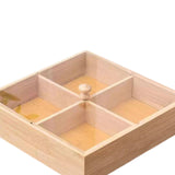 Maxbell Bamboo Nut Serving Tray Platter for Restaurant Outdoor Picnic Indoor Outdoor 20x20x4.5cm