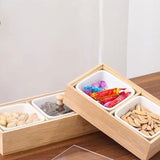 Maxbell Bamboo Nut Serving Tray Platter for Restaurant Outdoor Picnic Indoor Outdoor 20x20x4.5cm