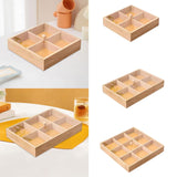 Maxbell Bamboo Nut Serving Tray Platter for Restaurant Outdoor Picnic Indoor Outdoor 20x20x4.5cm