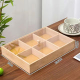 Maxbell Bamboo Nut Serving Tray Platter for Restaurant Outdoor Picnic Indoor Outdoor 30x20x4.5cm