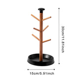 Maxbell Coffee Mug Tree Holder Shelf Water Cup Rack for Home Kitchen Organizer Table black base