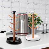 Maxbell Coffee Mug Tree Holder Shelf Water Cup Rack for Home Kitchen Organizer Table black base
