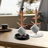 Maxbell Coffee Mug Tree Holder Shelf Water Cup Rack for Home Kitchen Organizer Table black base