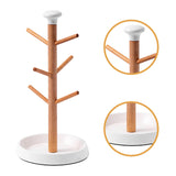 Maxbell Coffee Mug Tree Holder Shelf Water Cup Rack for Home Kitchen Organizer Table White base