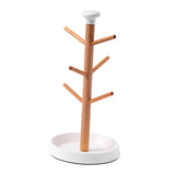 Maxbell Coffee Mug Tree Holder Shelf Water Cup Rack for Home Kitchen Organizer Table White base