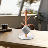 Maxbell Coffee Mug Tree Holder Shelf Water Cup Rack for Home Kitchen Organizer Table White base