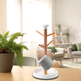 Maxbell Coffee Mug Tree Holder Shelf Water Cup Rack for Home Kitchen Organizer Table White base