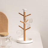 Maxbell Coffee Mug Tree Holder Shelf Water Cup Rack for Home Kitchen Organizer Table White base