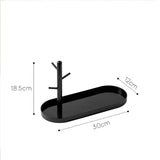 Maxbell Jewelry Dish Elegant Multifunctional Entryway Tray for Table Anklet Necklace Black Single