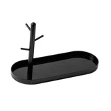 Maxbell Jewelry Dish Elegant Multifunctional Entryway Tray for Table Anklet Necklace Black Single