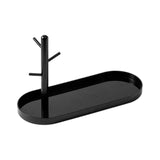 Maxbell Jewelry Dish Elegant Multifunctional Entryway Tray for Table Anklet Necklace Black Single