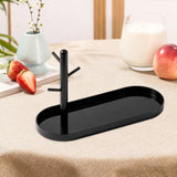 Maxbell Jewelry Dish Elegant Multifunctional Entryway Tray for Table Anklet Necklace Black Single