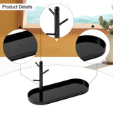 Maxbell Jewelry Dish Elegant Multifunctional Entryway Tray for Table Anklet Necklace Black Single