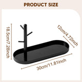 Maxbell Jewelry Dish Elegant Multifunctional Entryway Tray for Table Anklet Necklace Black Single