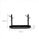 Maxbell Jewelry Dish Elegant Multifunctional Entryway Tray for Table Anklet Necklace Black Double