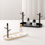 Maxbell Jewelry Dish Elegant Multifunctional Entryway Tray for Table Anklet Necklace Black Double