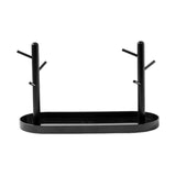 Maxbell Jewelry Dish Elegant Multifunctional Entryway Tray for Table Anklet Necklace Black Double