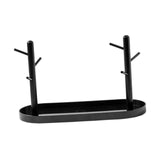 Maxbell Jewelry Dish Elegant Multifunctional Entryway Tray for Table Anklet Necklace Black Double