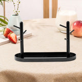 Maxbell Jewelry Dish Elegant Multifunctional Entryway Tray for Table Anklet Necklace Black Double